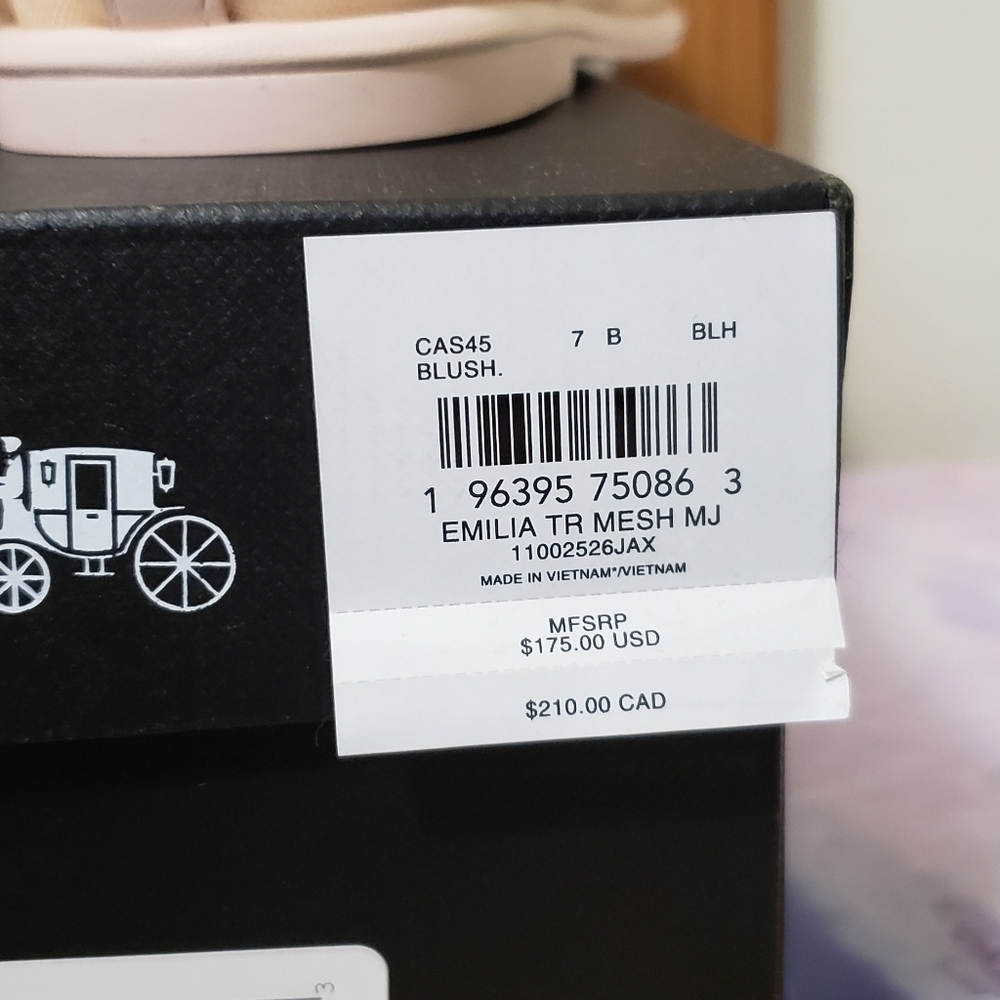 Coach Emilia Floral Mesh Mary Janes - Cream and Pink - Picture 9 of 12
